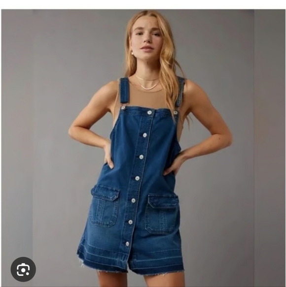 American Eagle Denim Overall Skirt Size Xl Cowgirl Country NWT - Picture 2 of 10
